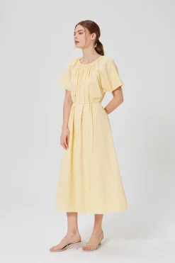 Smocked Cotton Midi Dress
