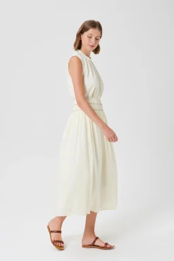 Smocked Gathered Maxi Skirt