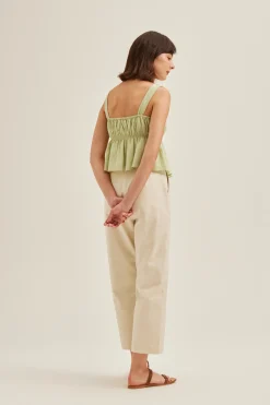 Smocked Tencel Cami Top