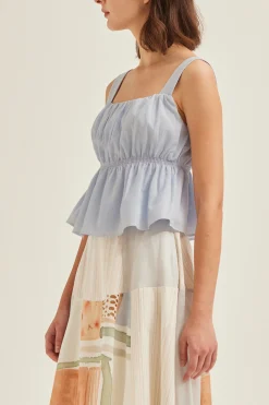 Smocked Tencel Cami Top