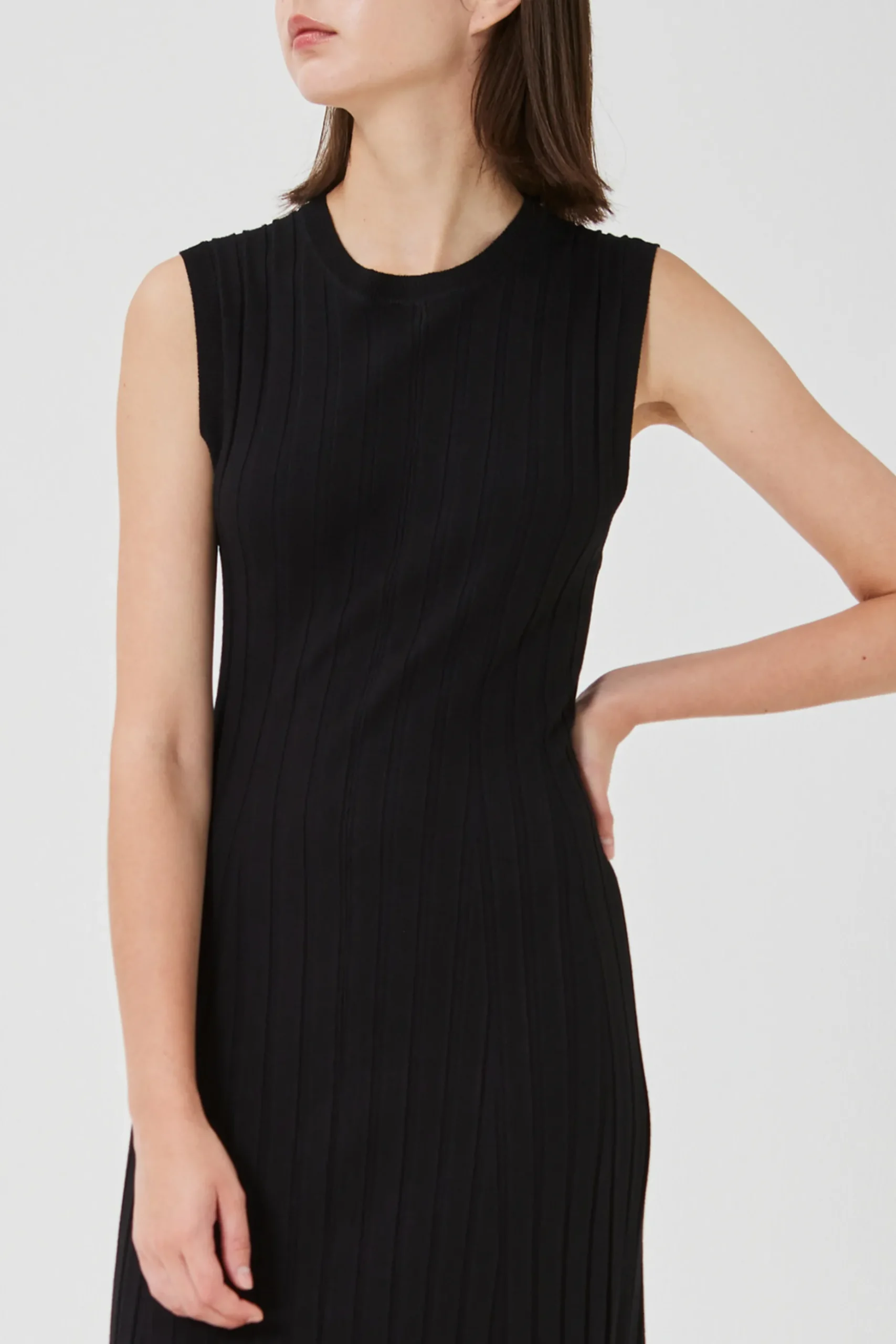 Soft Ribbed Knit Midi Dress