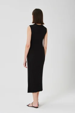 Soft Ribbed Knit Midi Dress