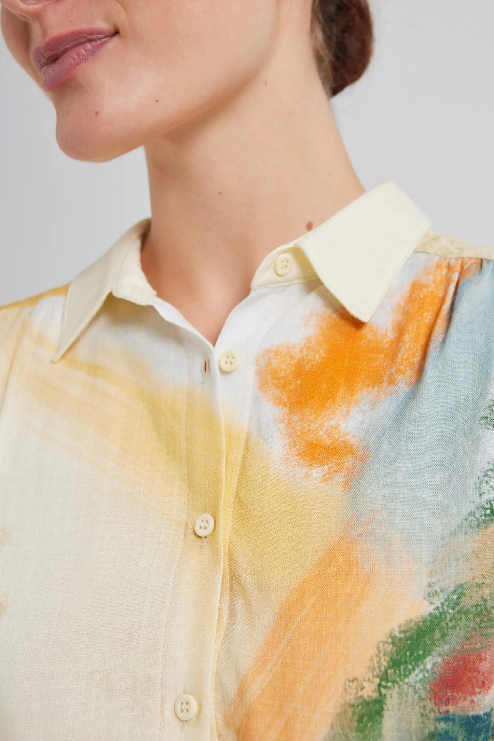 Soleil Gathered Puff-Sleeve Top