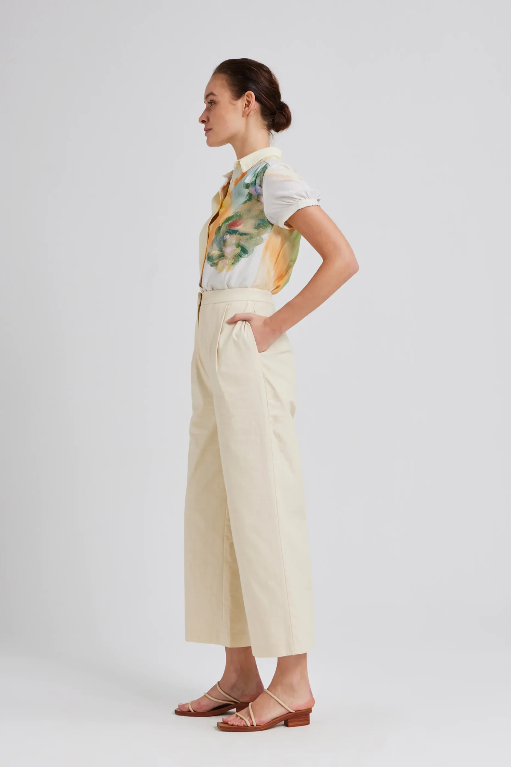 Soleil Gathered Puff-Sleeve Top