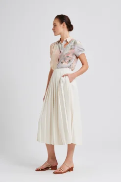Soleil Gathered Puff-Sleeve Top