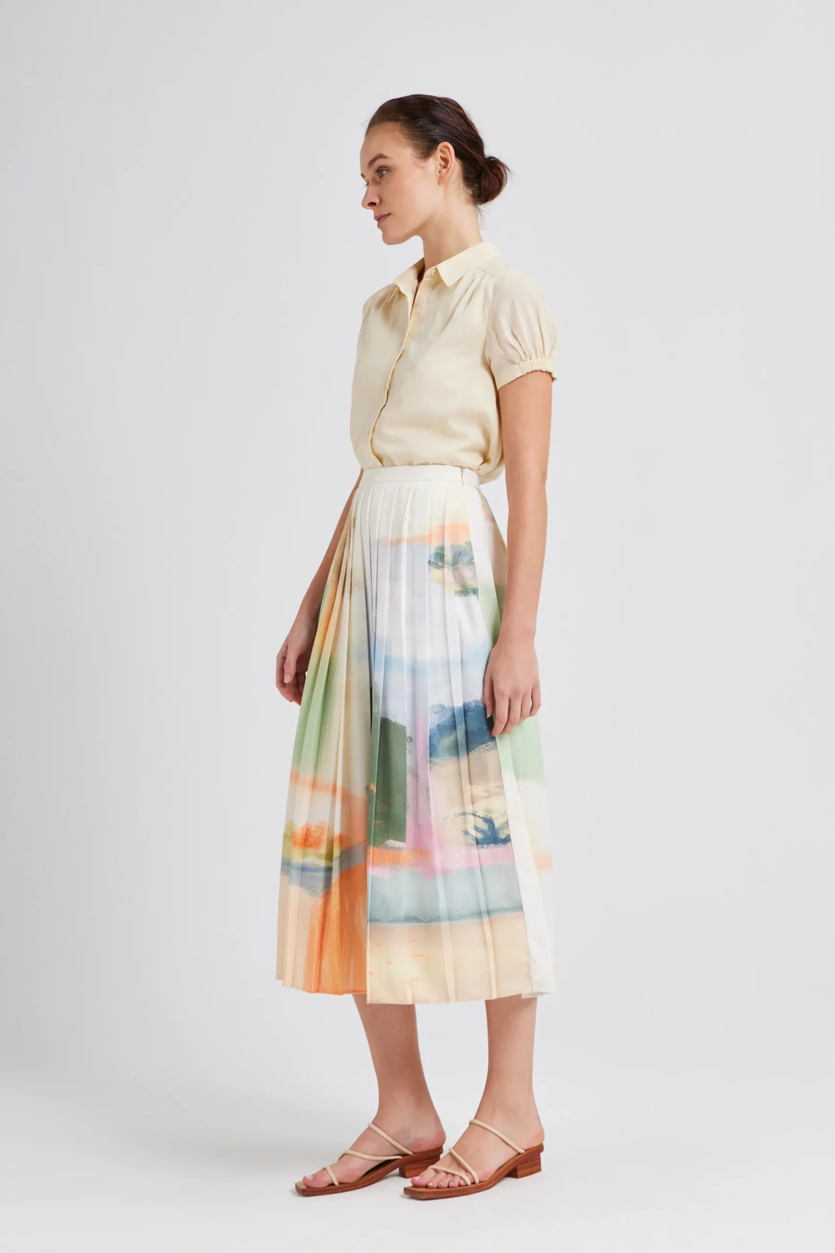 Soleil Pleated Midi Skirt