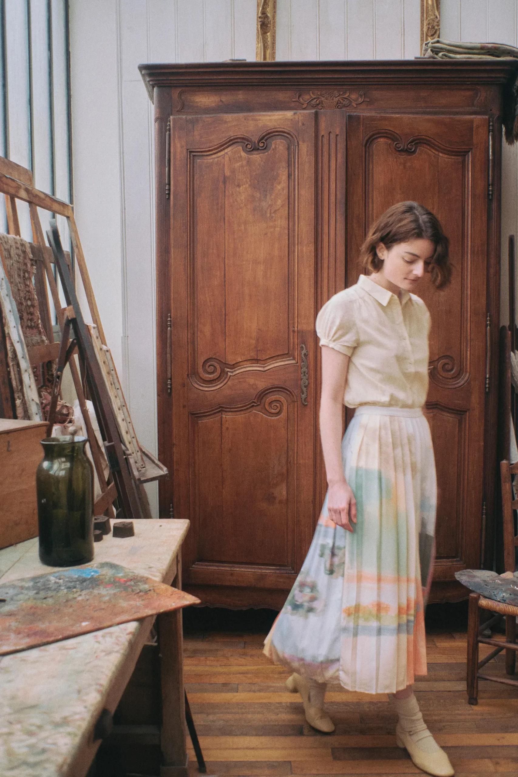 Soleil Pleated Midi Skirt