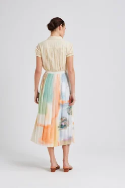 Soleil Pleated Midi Skirt