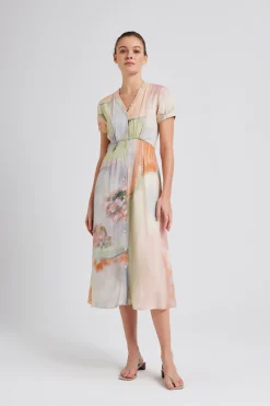 Soleil Ruffle Collar Midi Dress