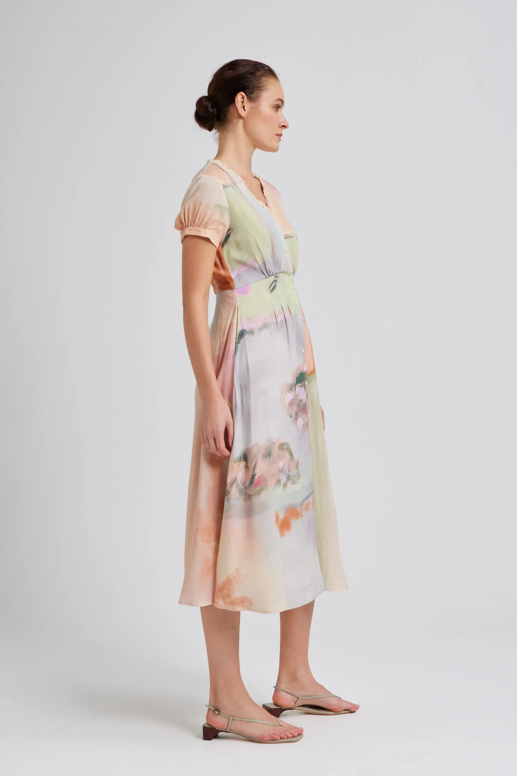 Soleil Ruffle Collar Midi Dress