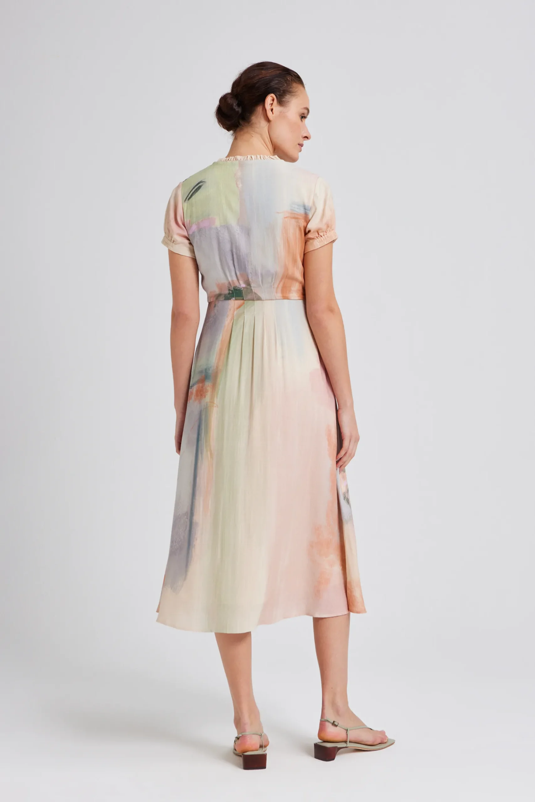 Soleil Ruffle Collar Midi Dress