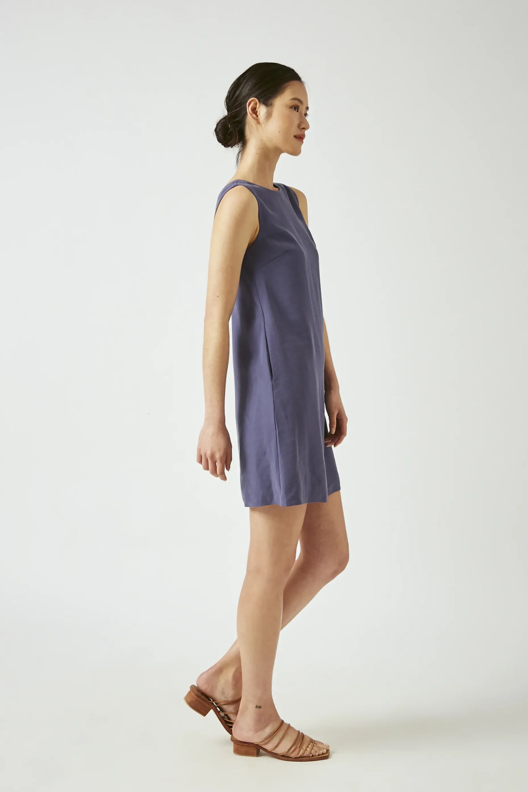 Square-Back Rayon Dress