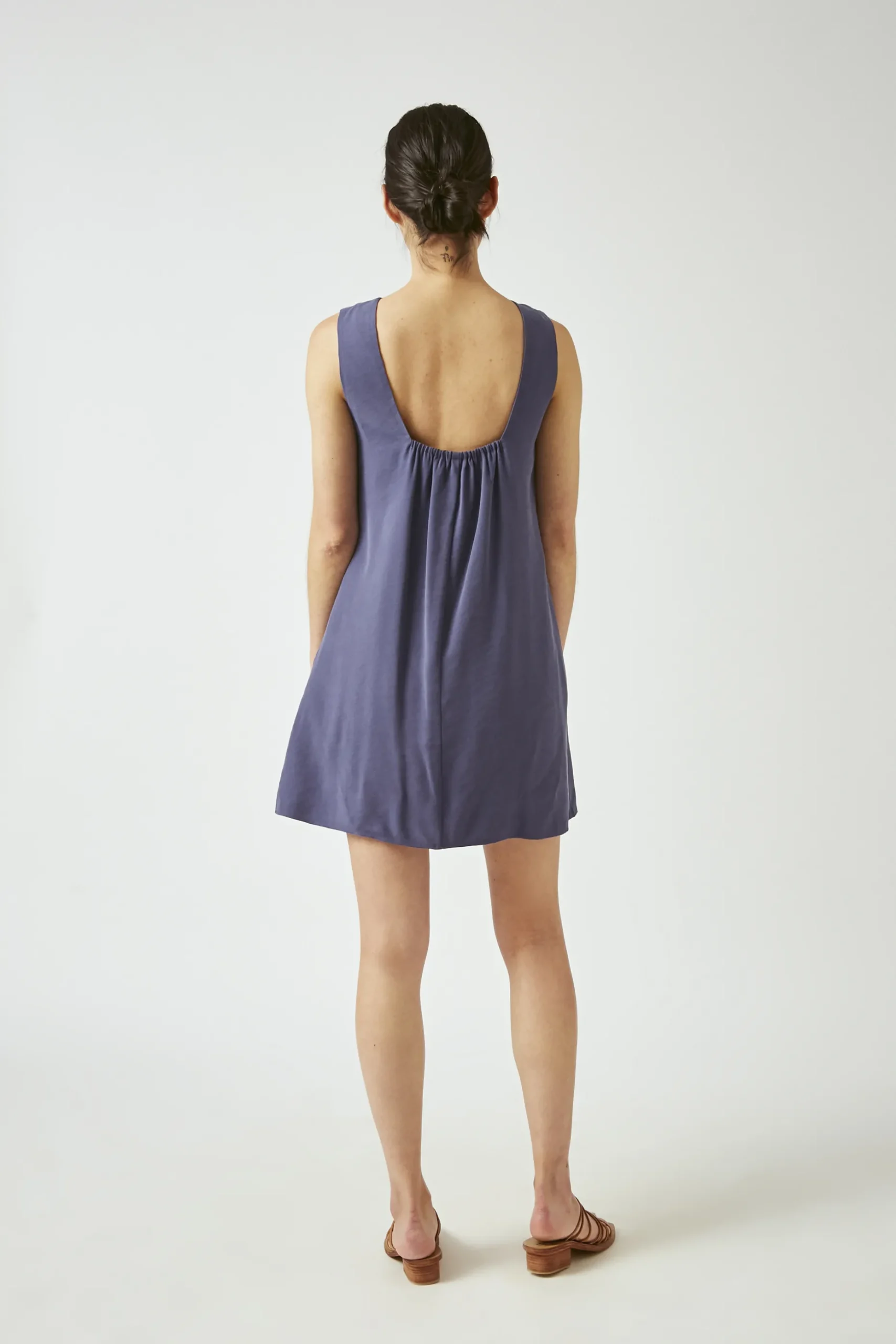 Square-Back Rayon Dress