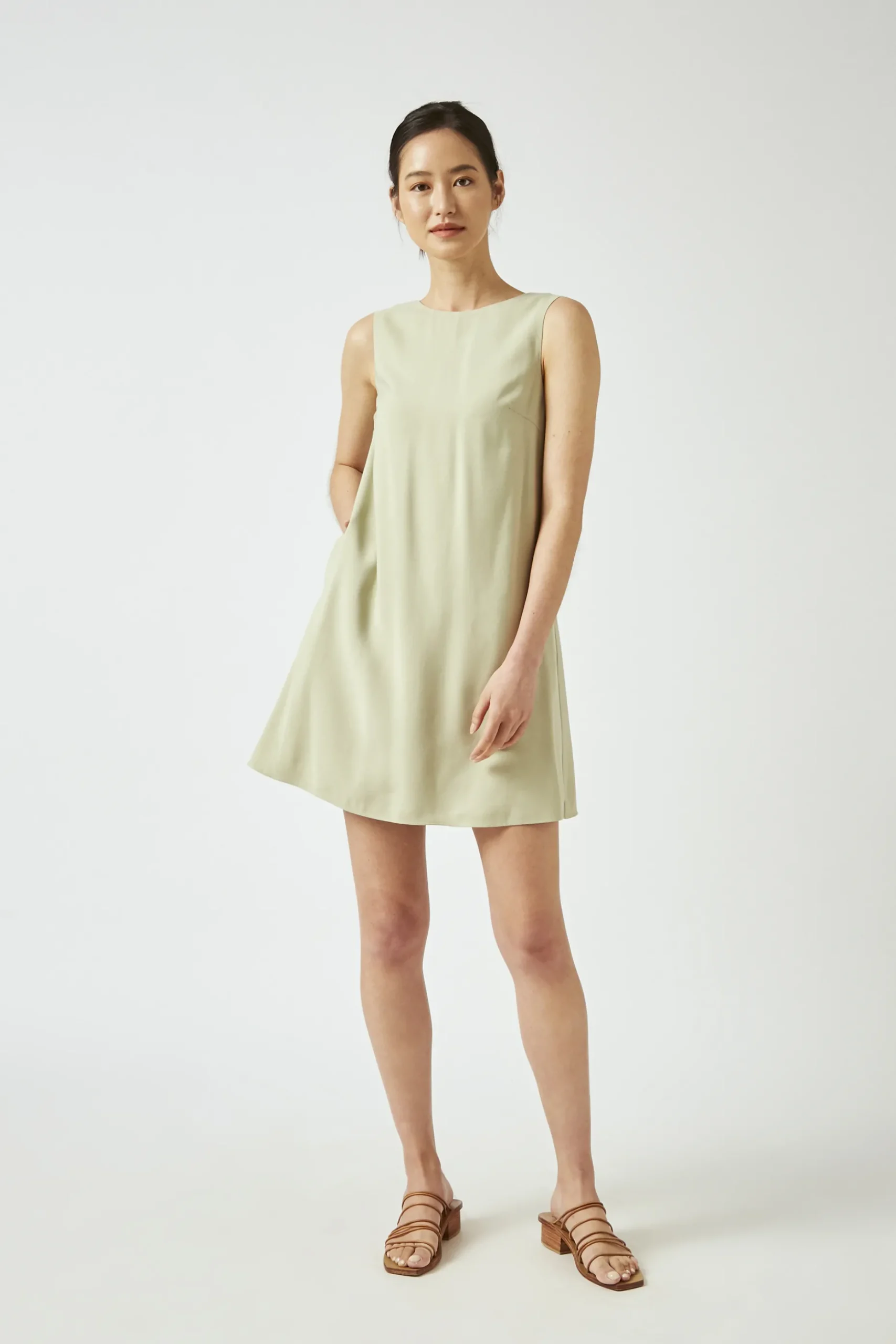 Square-Back Rayon Dress