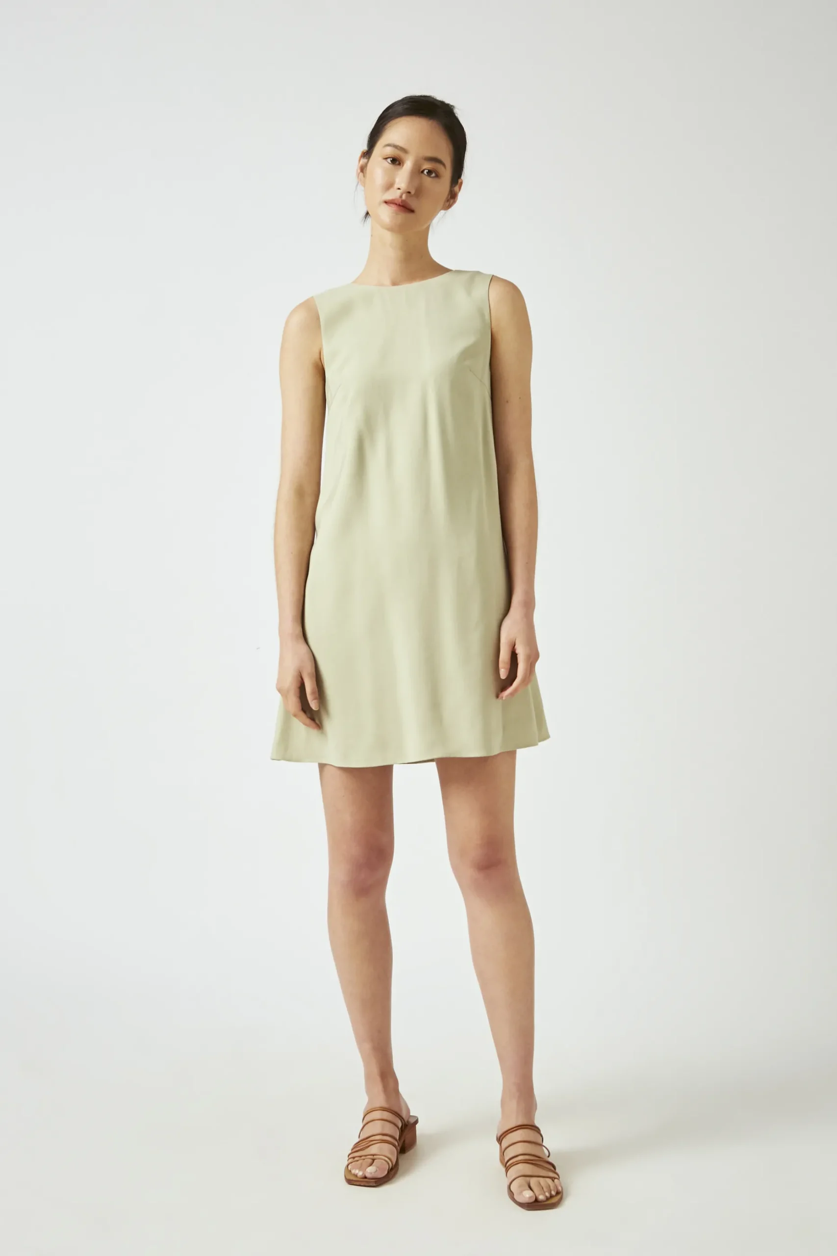 Square-Back Rayon Dress