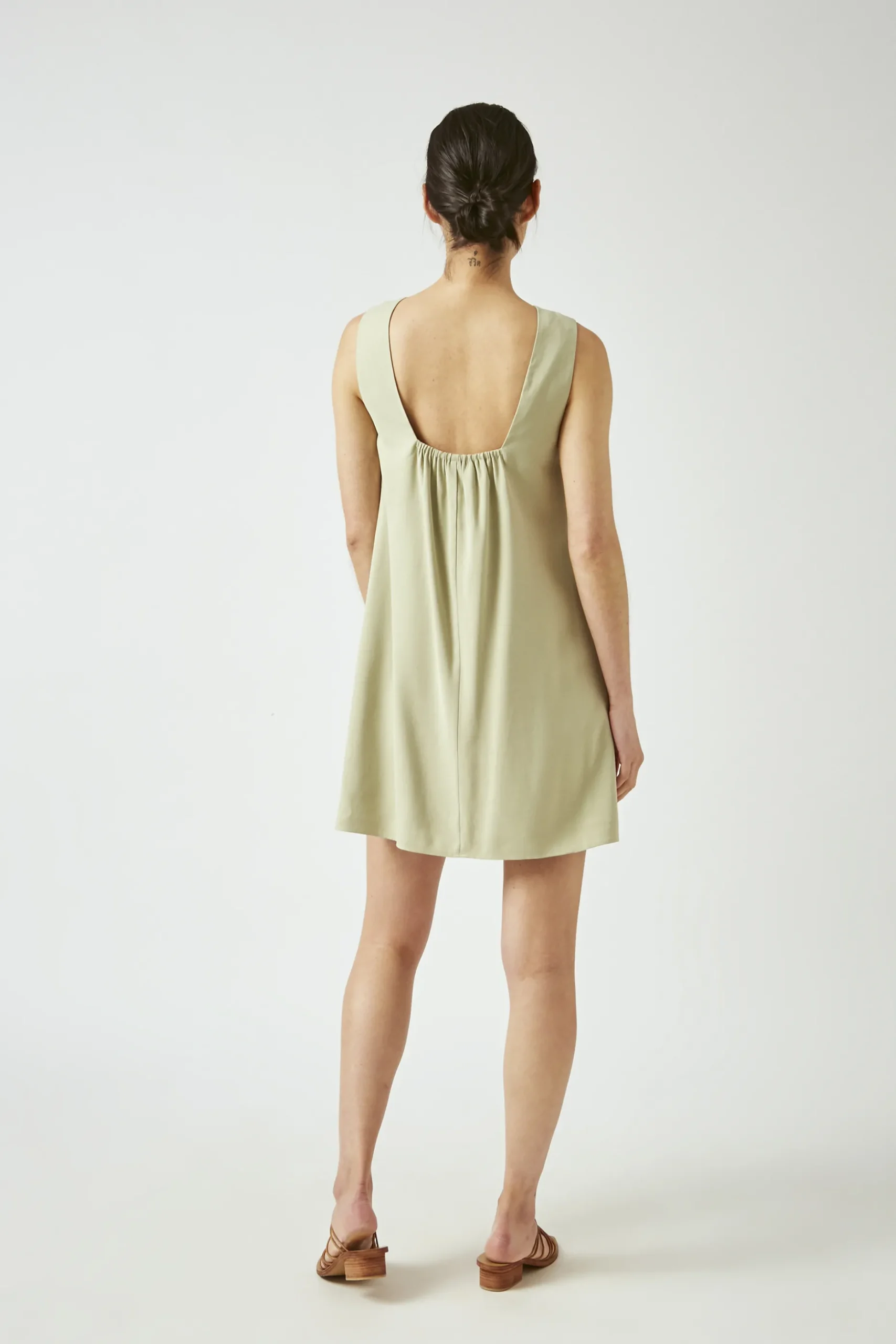 Square-Back Rayon Dress