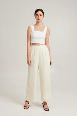 Square-Neck Jersey Crop Top
