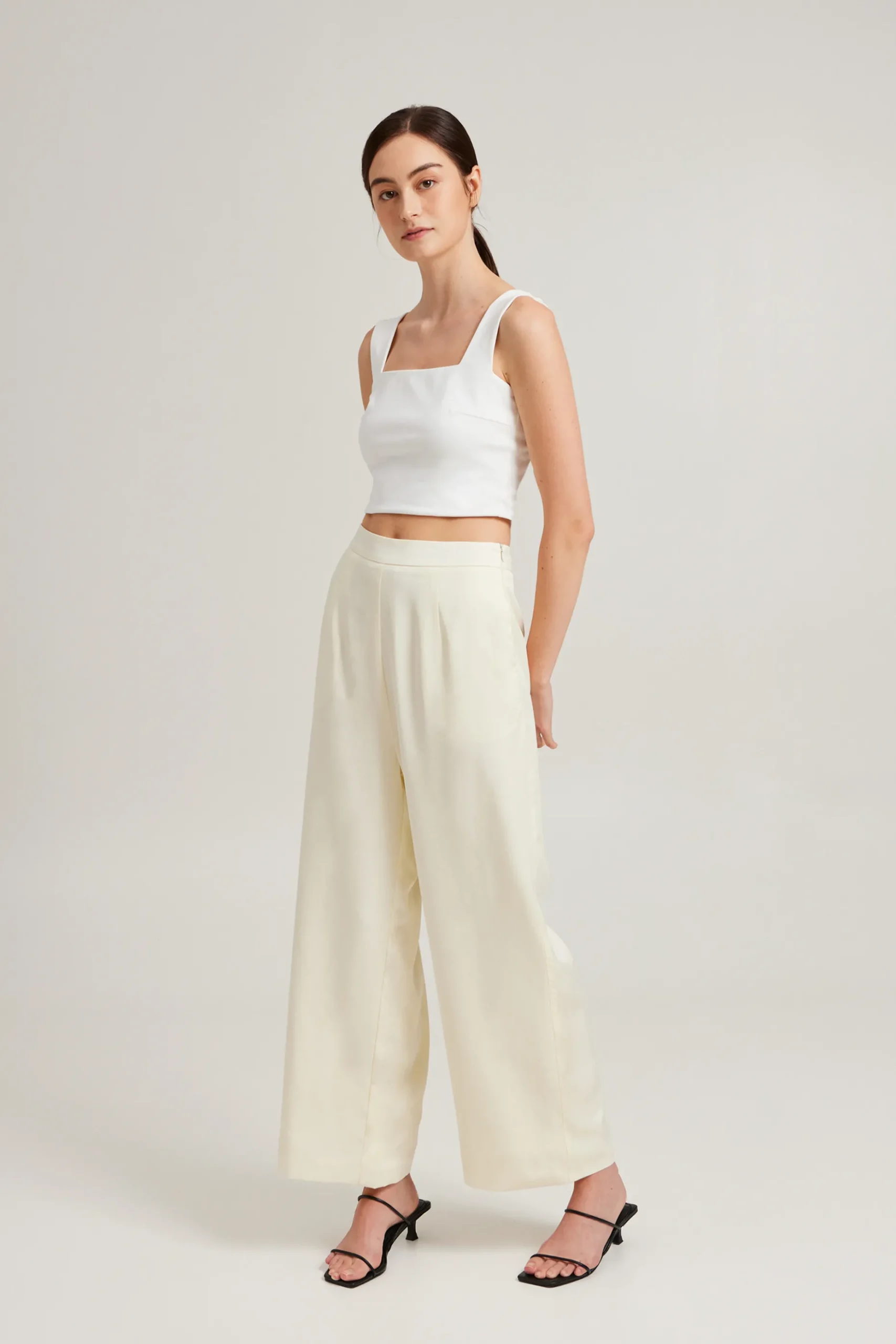 Square-Neck Jersey Crop Top