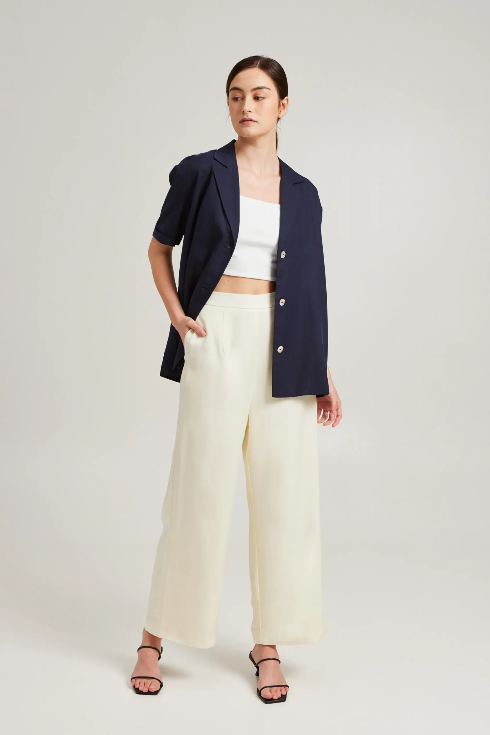 Square-Neck Jersey Crop Top