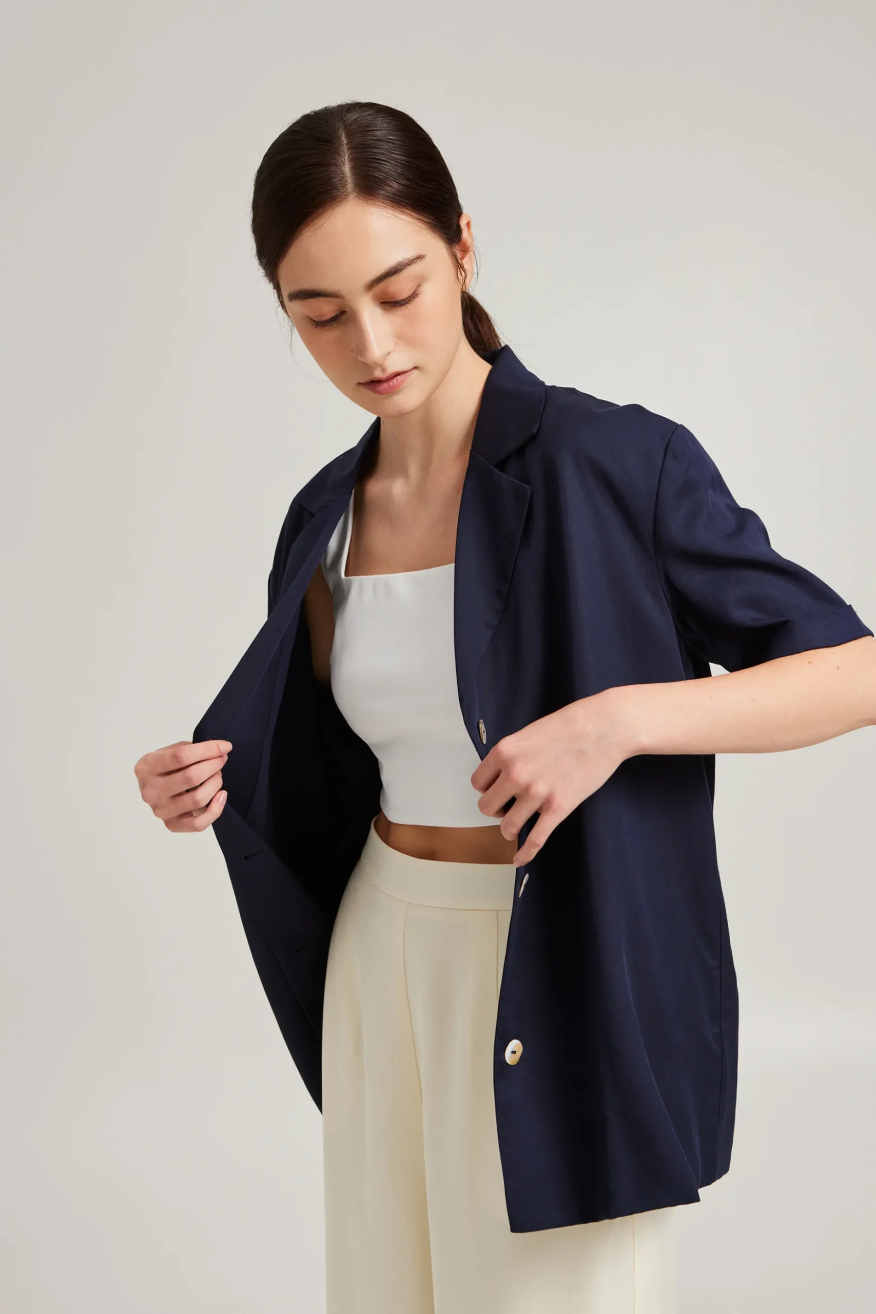 Square-Neck Jersey Crop Top
