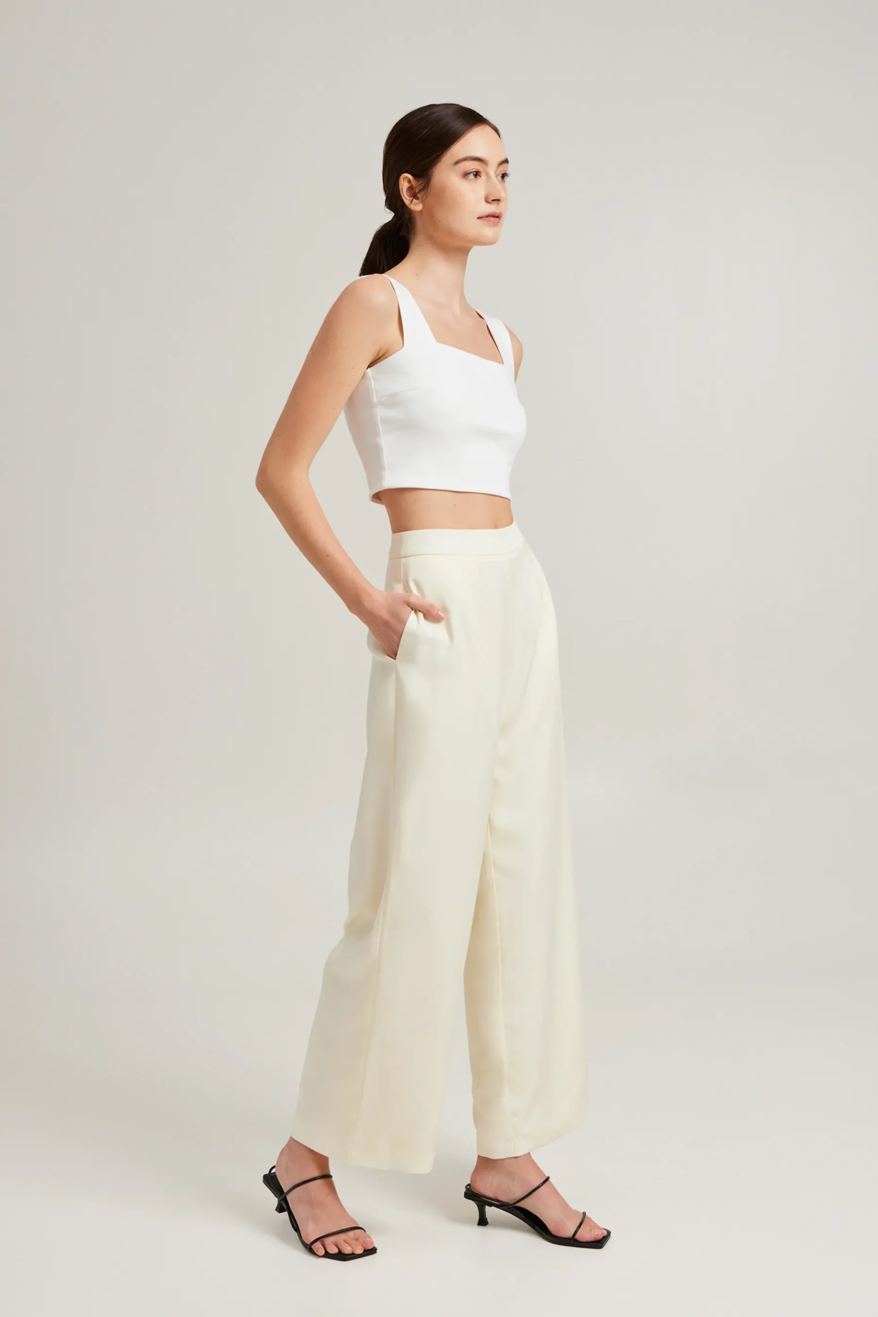 Square-Neck Jersey Crop Top