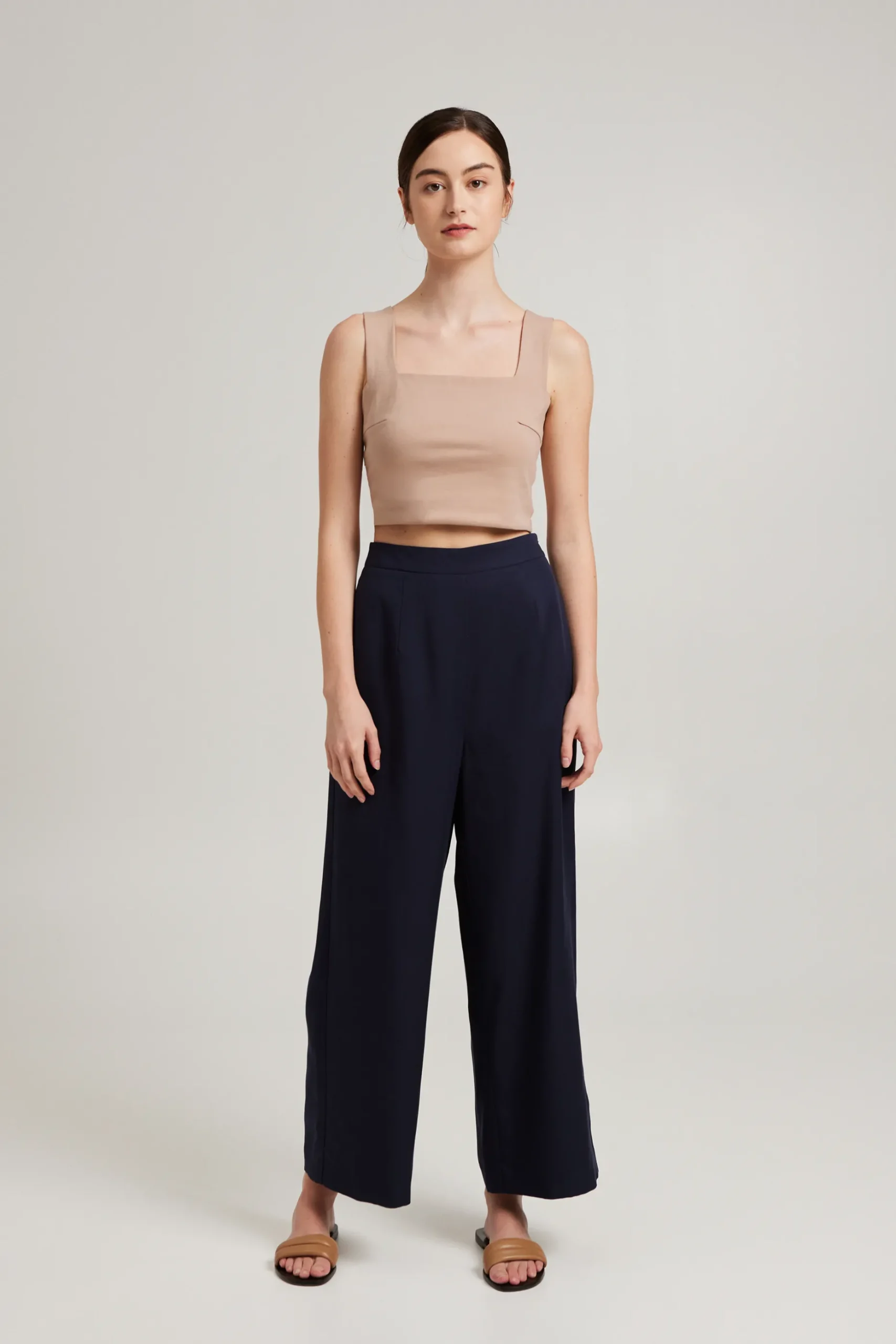 Square-Neck Jersey Crop Top