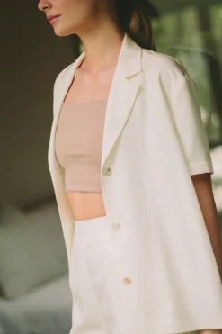 Square-Neck Jersey Crop Top
