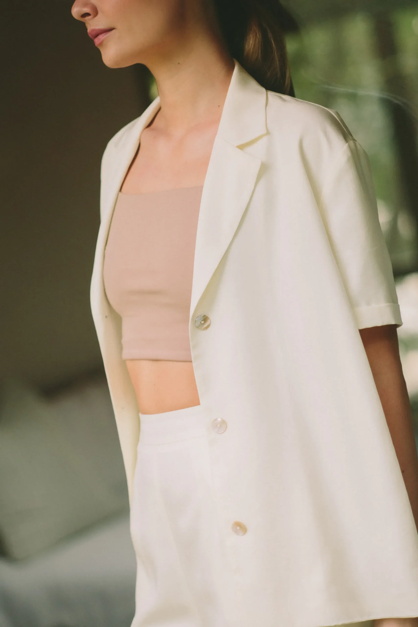 Square-Neck Jersey Crop Top
