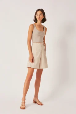 Square-Neck Knit Crop Top