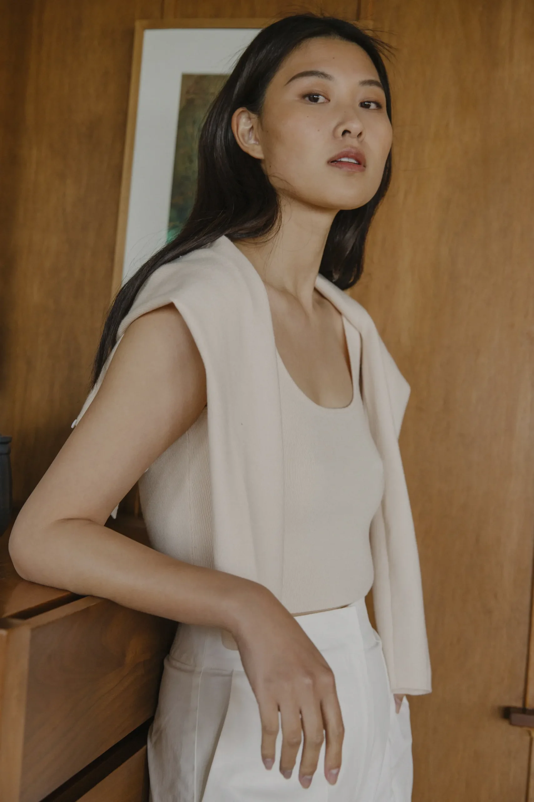 Square-Neck Knit Crop Top