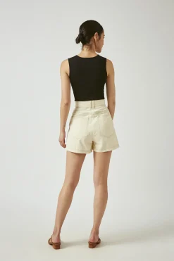 Straight-Neck Knit Top