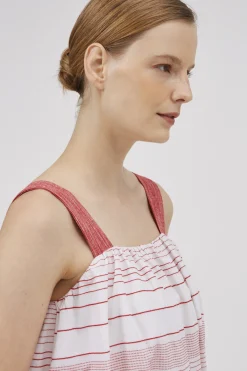 Stripe Gathered Tent Dress