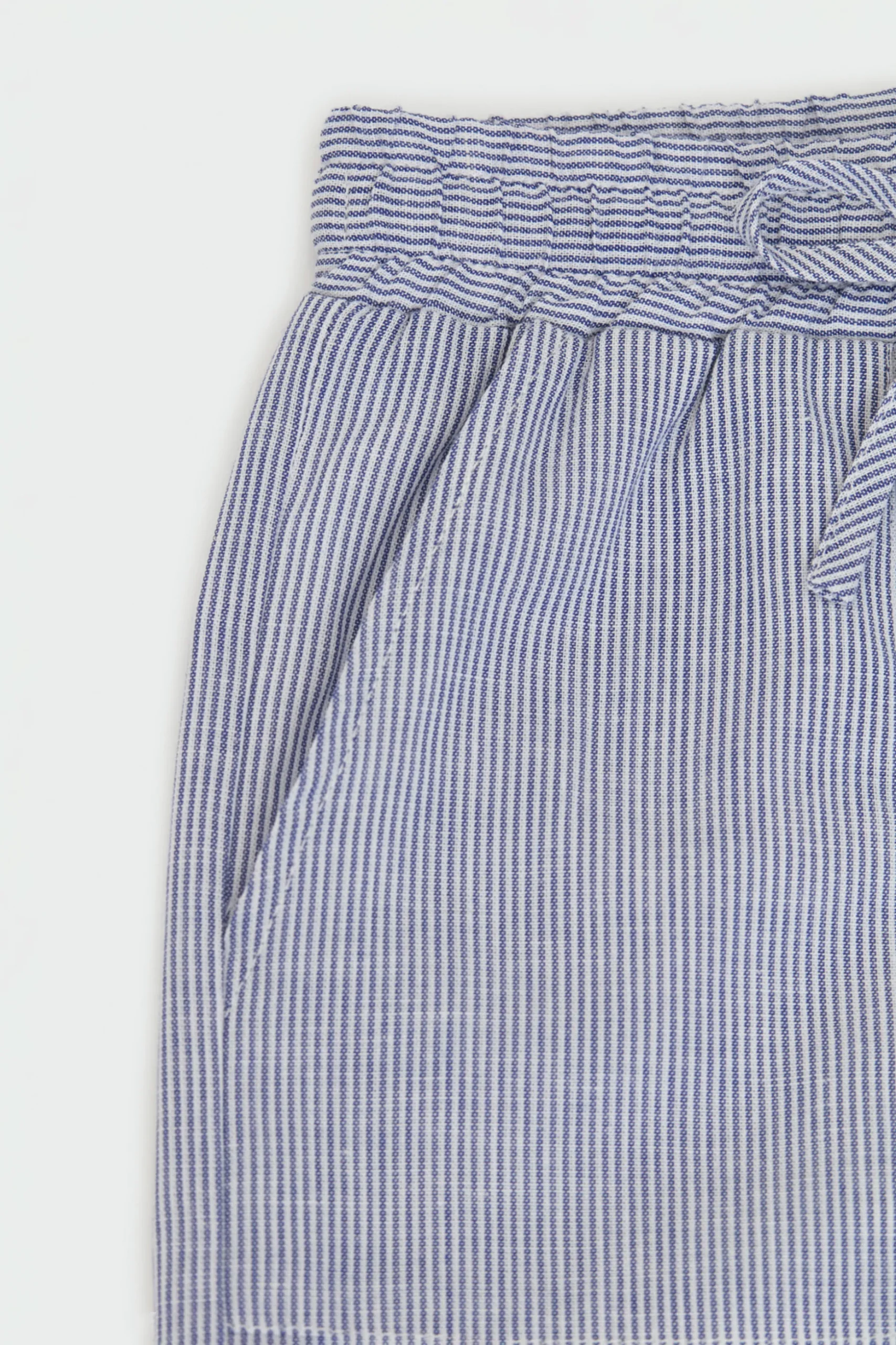 Striped Cotton Drawstring Shorts