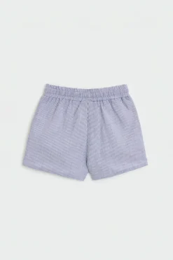 Striped Cotton Drawstring Shorts