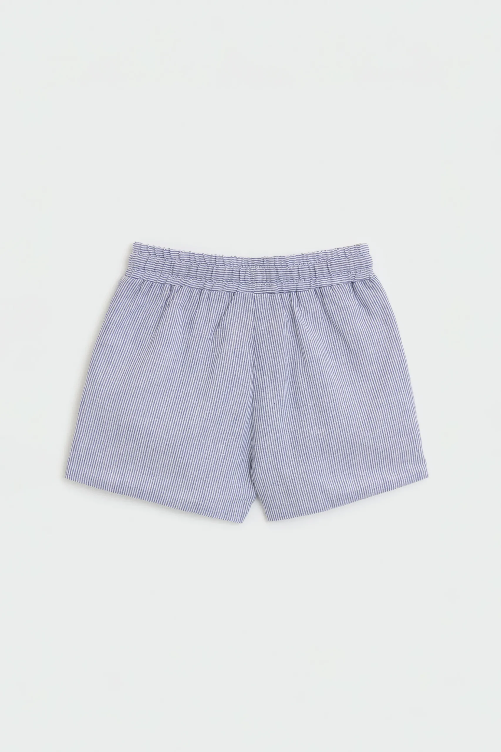 Striped Cotton Drawstring Shorts
