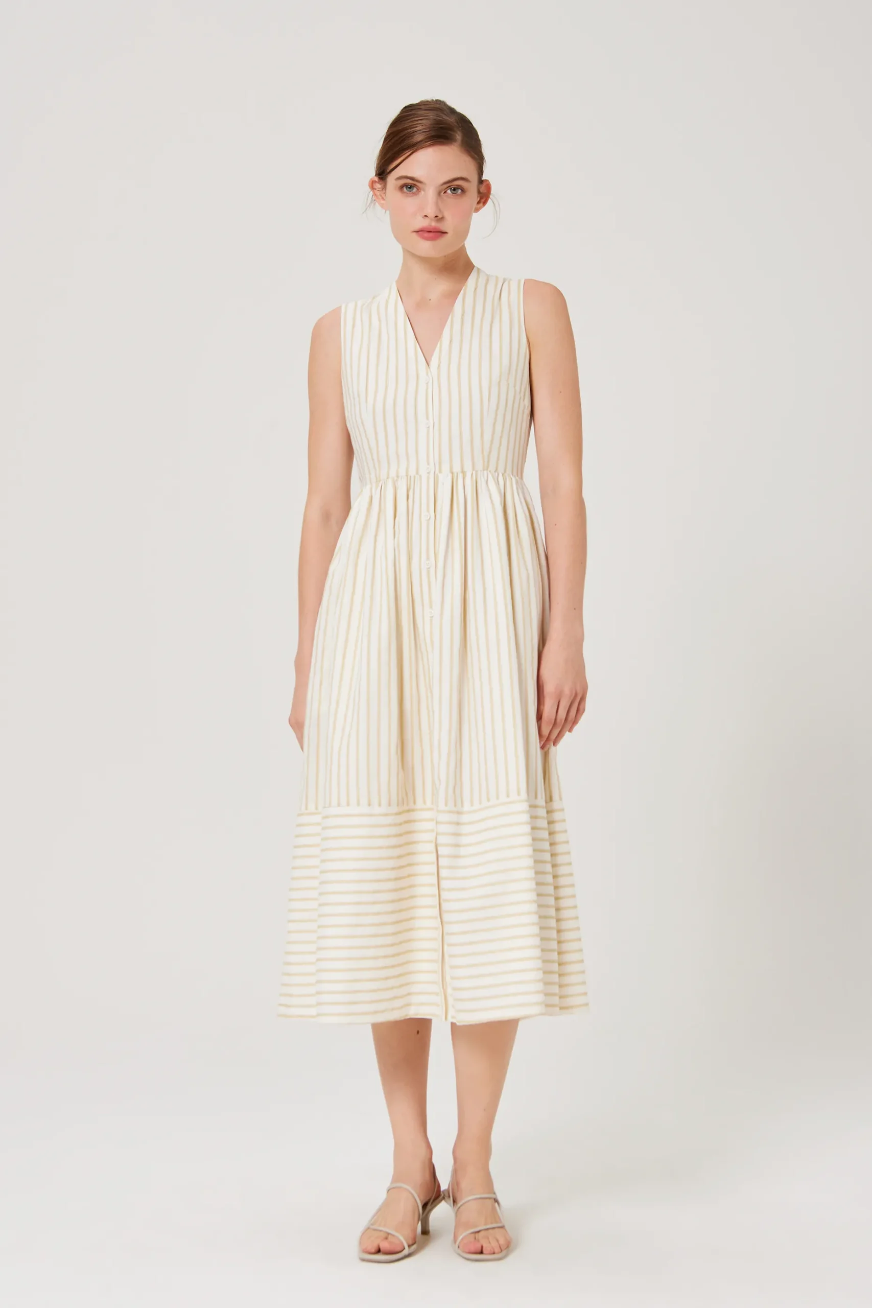 Striped Cotton Midi Dress
