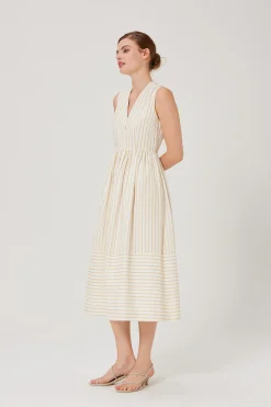 Striped Cotton Midi Dress