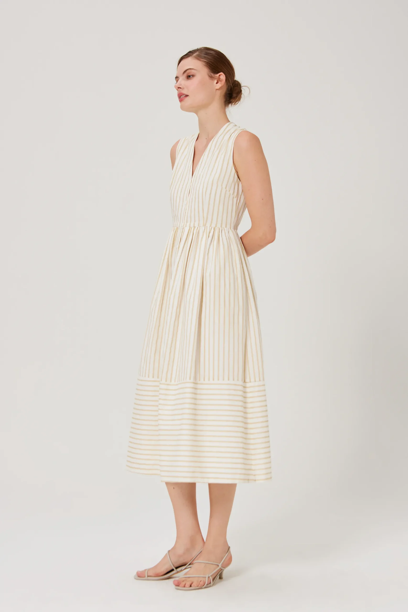 Striped Cotton Midi Dress