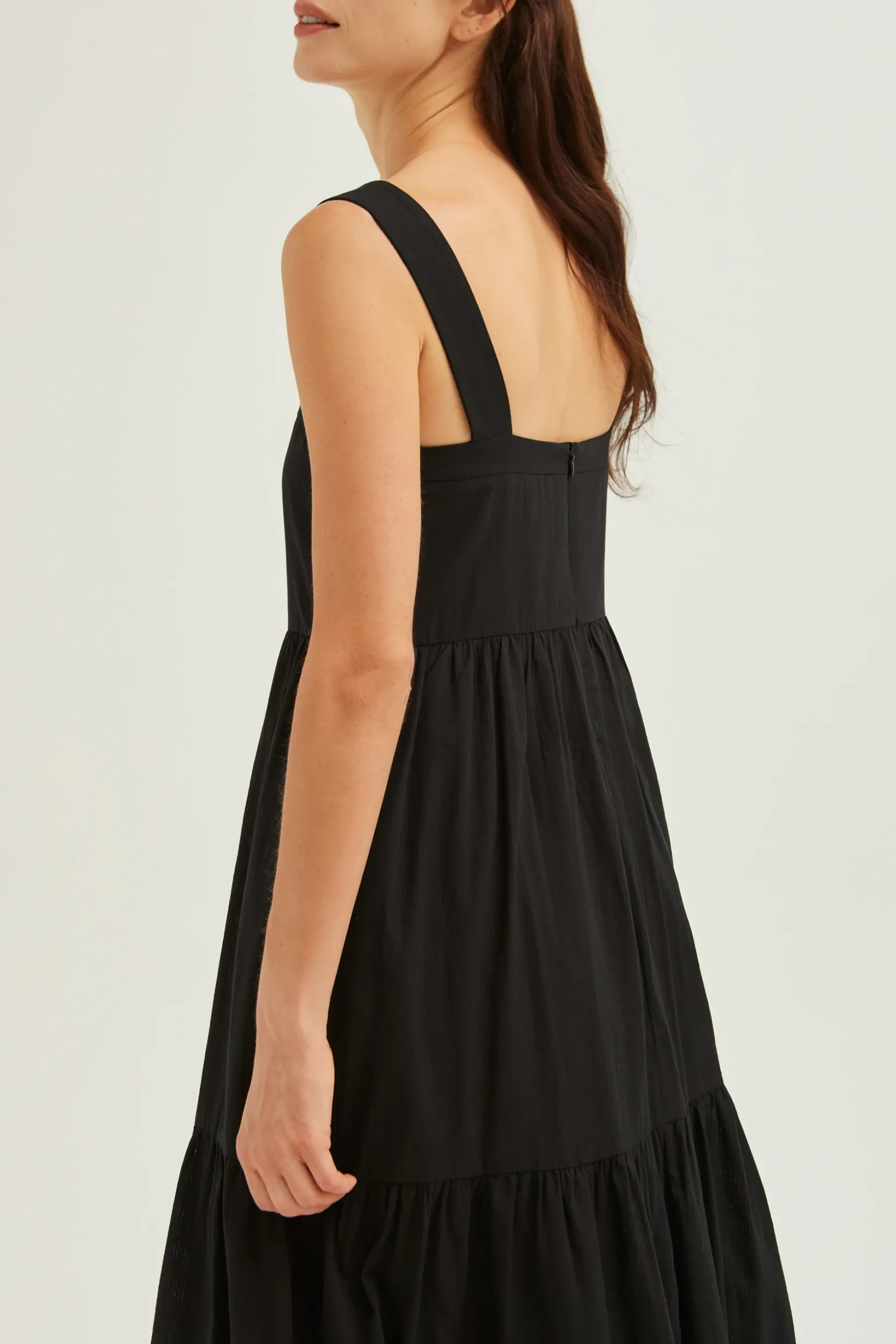 Striped Cotton Tiered Dress