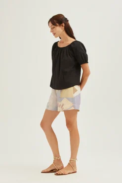 Striped Cotton Two-Way Top