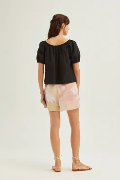 Striped Cotton Two-Way Top