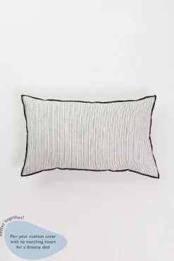 Striped Linen Lumbar Cushion Cover