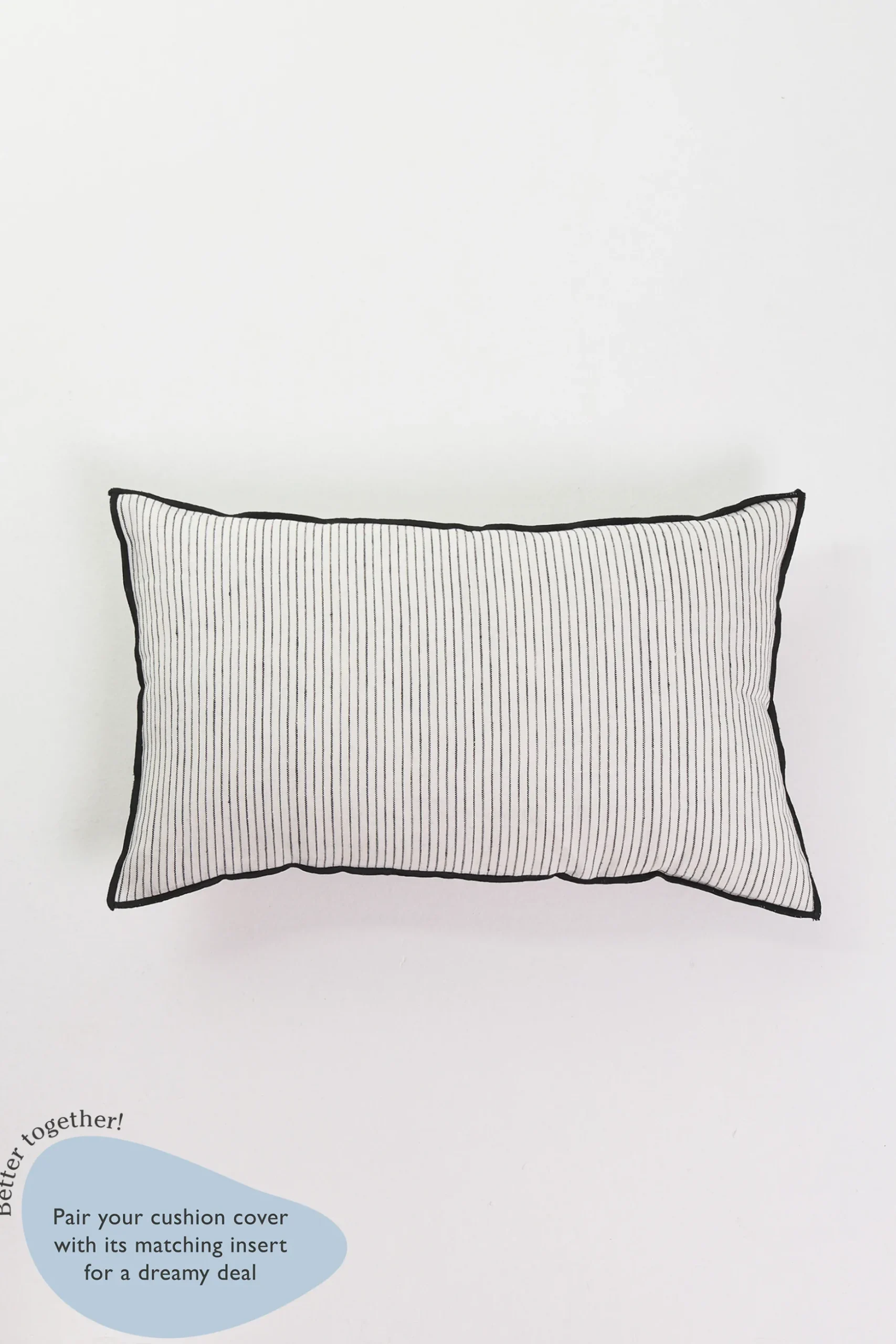 Striped Linen Lumbar Cushion Cover