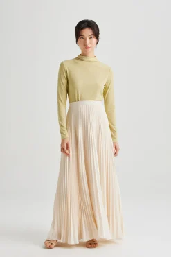 Sunray-Pleated Maxi Skirt