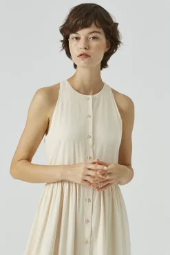 T-Back Button-Down Dress