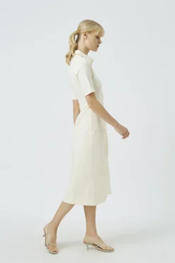 Textured Cotton Wrap Dress