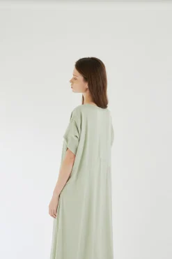 Textured Gathered Sleeve Kaftan