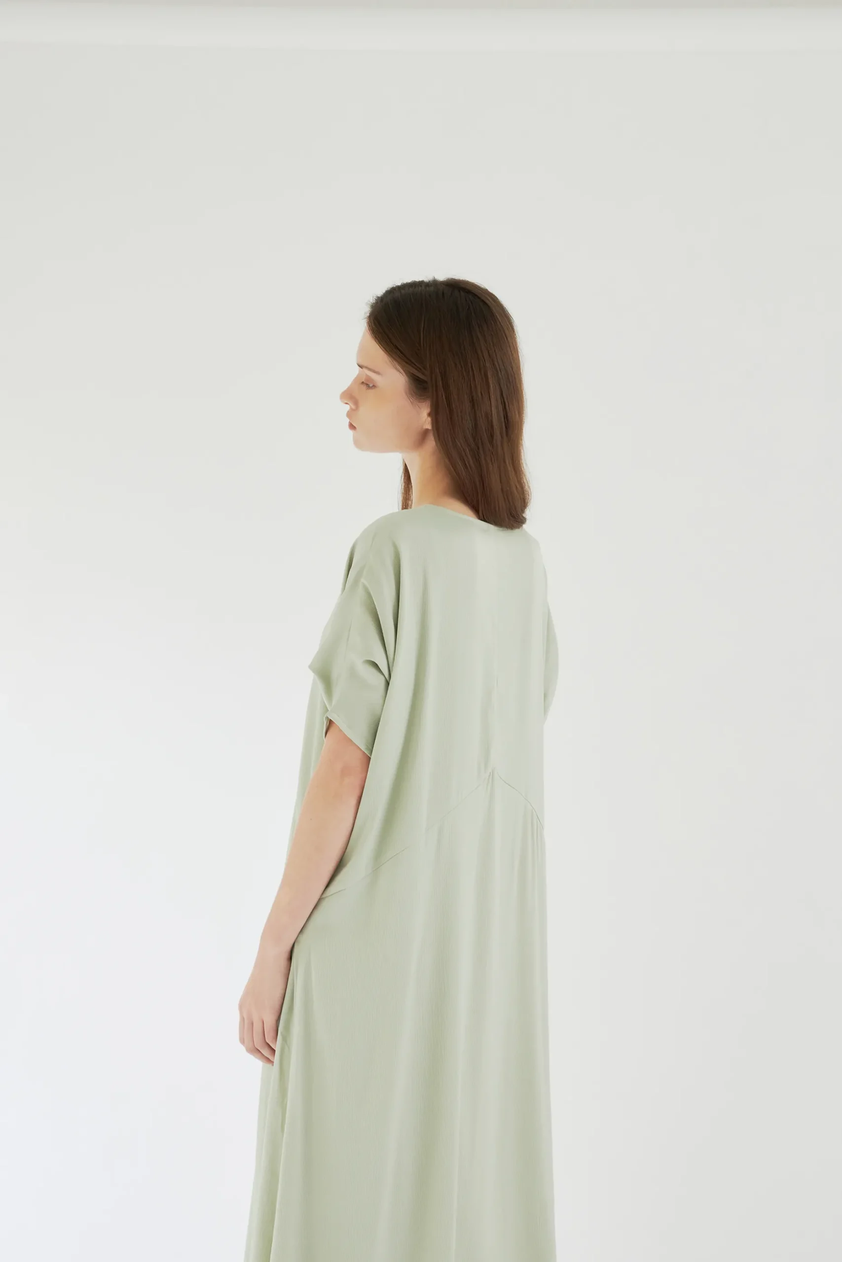 Textured Gathered Sleeve Kaftan