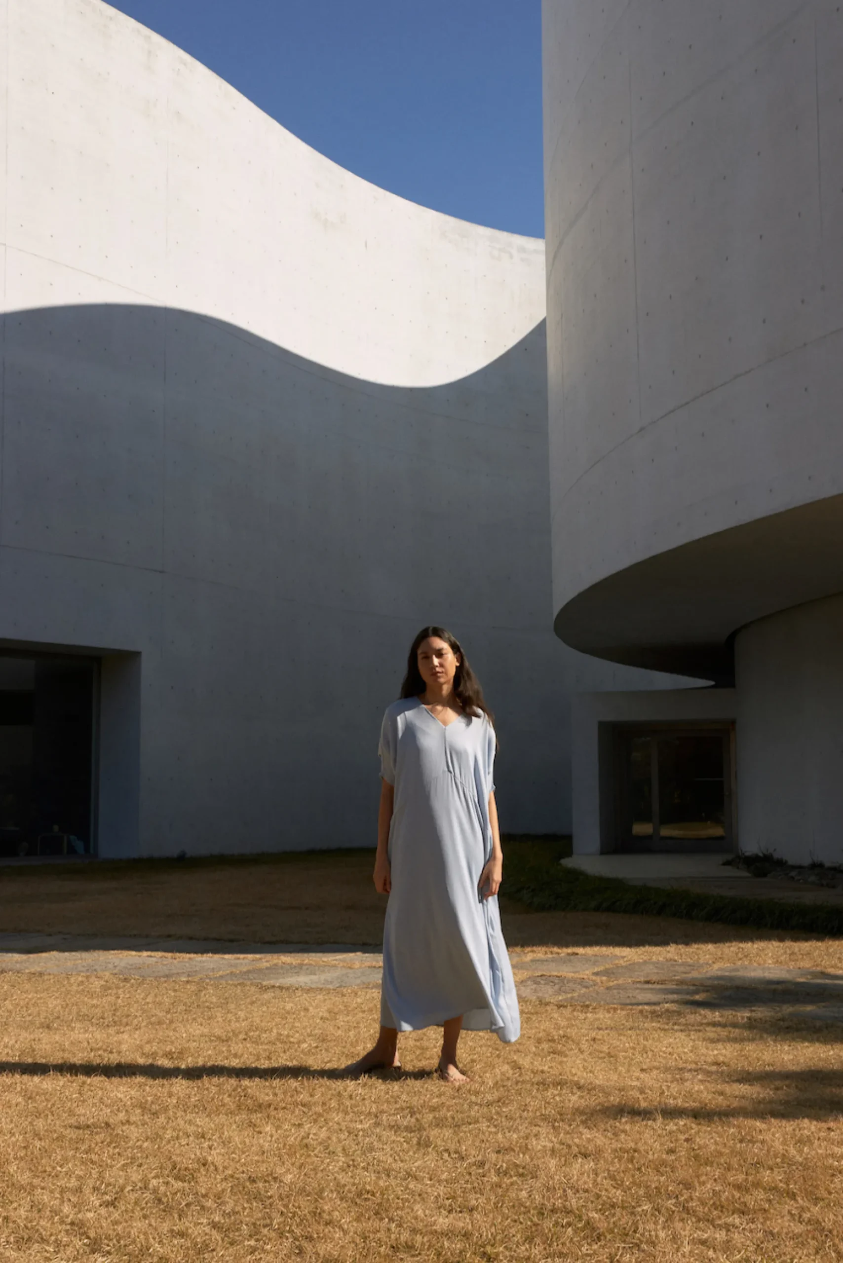Textured Gathered Sleeve Kaftan