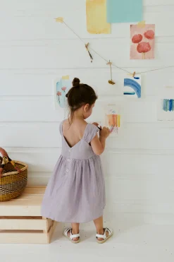 Textured Gathered Sleeve Dress